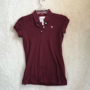 ‼️3 for $20! Abercrombie maroon polo tee